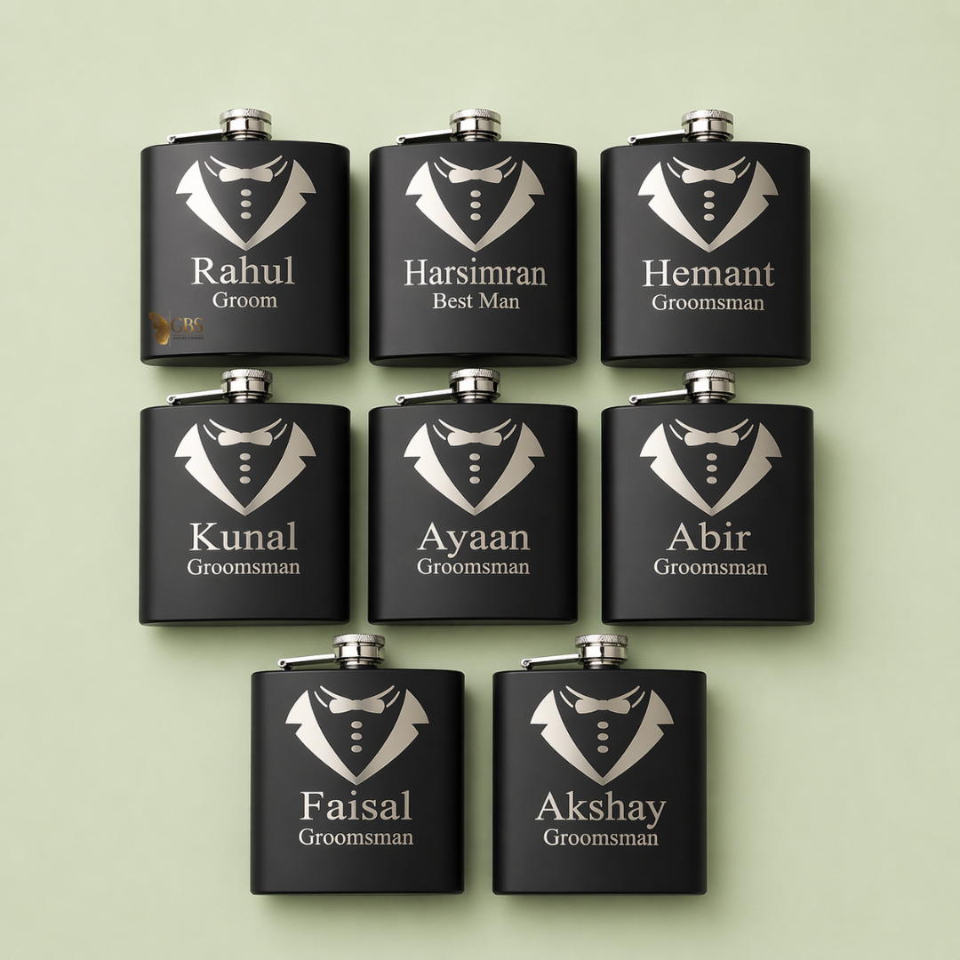 Personalized Hip Flask Set
