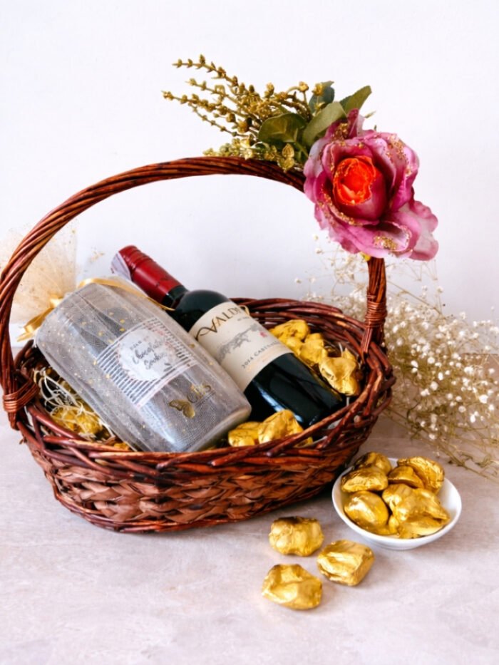 Rustic Wine & Indulgence Basket
