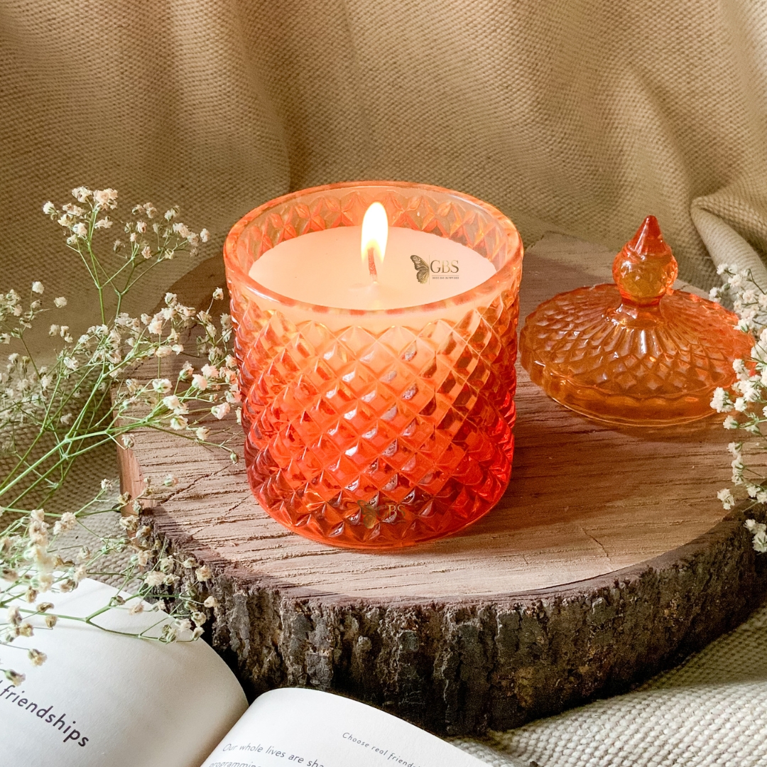 Rust Textured Candle – Warm Glow