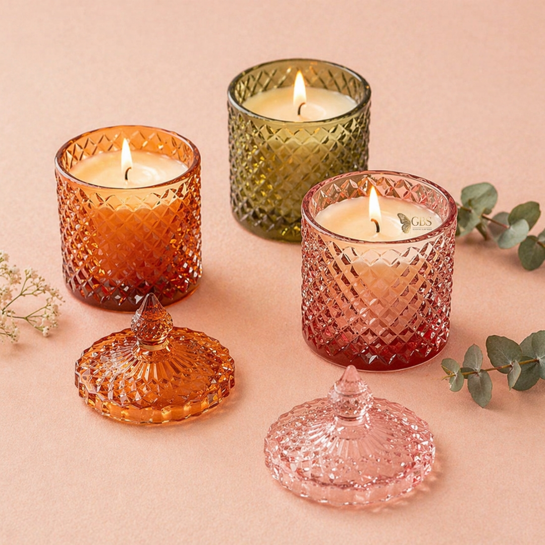 Textured Glass Candle Set – Colour Edit