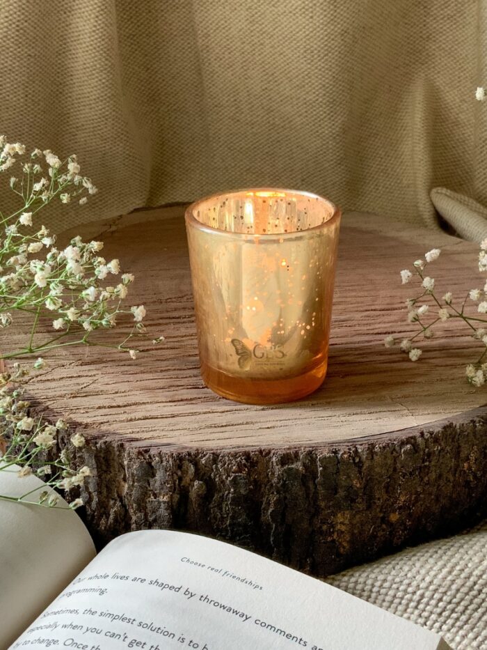 Golden Glass Candle – Luxe Glow