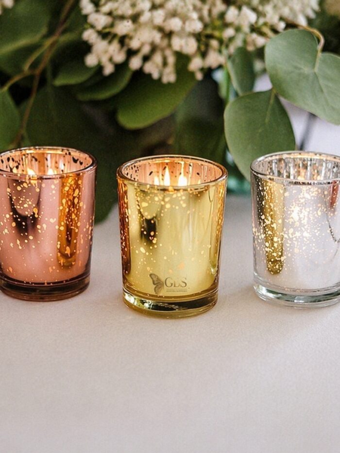 Mercury Mini Candle Set – Blush & Gold Glow