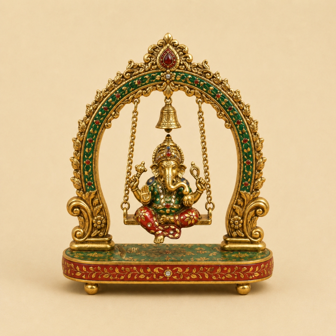 Royal Jhula Ganesha Decorative Idol